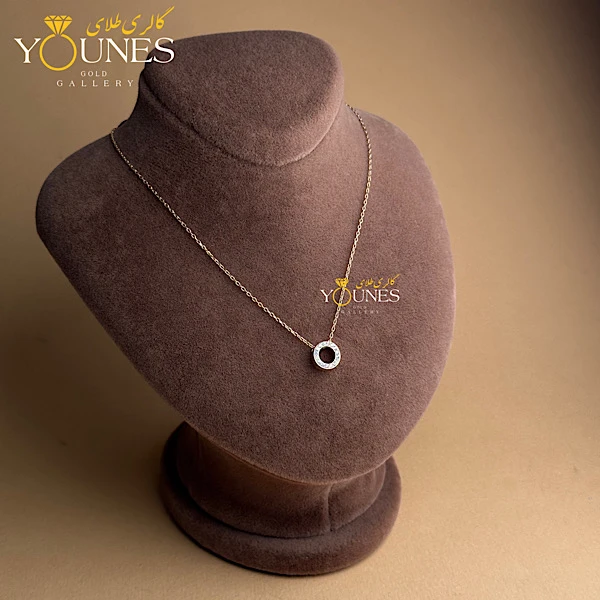 گردنبند طلا دایره نگینی